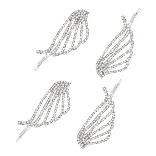 DECOMELODY 4stücke Flügel Strass Haarspange Seitliche Haarnadel All-match Damen Haarnadeln Haarclip Mit Kristallen Kreative Haar Zubehör von DECOMELODY
