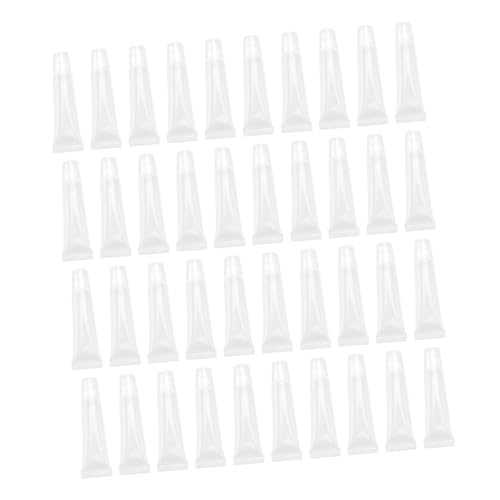 DECOMELODY 40 Stück Teiliges Transparente Lippenbalsam Tuben Wiederverwendbare Auslaufsichere Kosmetikbehälter Weiche Geruchsfreie Kunststoffröhrchen für DIY Lippenpflege Tragbar für Damen von DECOMELODY