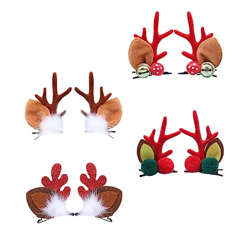 DECOMELODY 4paare Kreative Weihnachts-haarspangen Für Junge Mädchen Mit Rentiergeweih Kugeln Und Glöckchen Für Partys Und Festliche Anlässe Geschenk Für Junge Mädchen von DECOMELODY