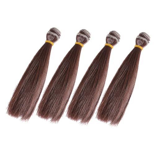 DECOMELODY 4stücke Puppenhaar-tressen Glatte Synthetische Perücken Für Puppen Diy-bastelbedarf Dekoratives Puppenzubehör Zur Puppenherstellung Geeignet von DECOMELODY