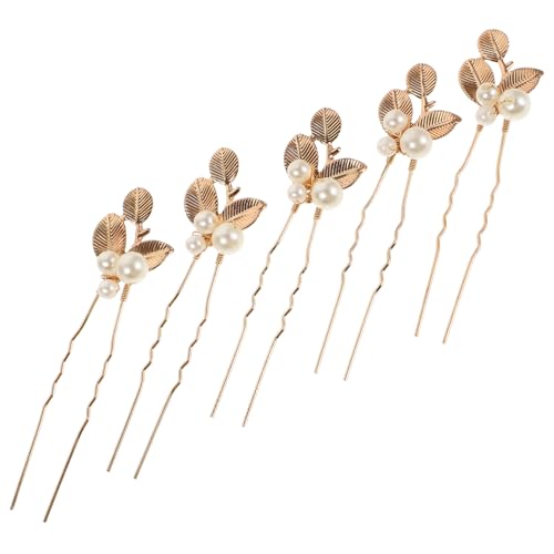 DECOMELODY 5 Stück Luxuriöse Haarnadeln mit Perlen und Blattdesign Handgefertigter Brautschmuck für Hochzeit Stilvolle Haaraccessoires für Frauen und Brautjungfern DECOMELODY 5 Stück Luxuriöse Haarnadeln mit Perlen und Blattdesign Handgefertigter Brautschmuck für Hochzeit Stilvolle Haaraccessoires für Frauen und Brautjungfern von DECOMELODY