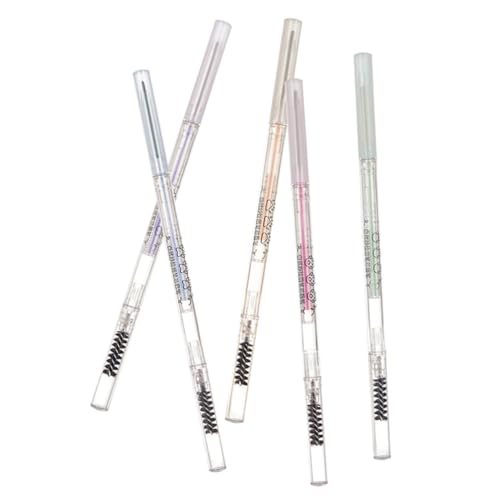 DECOMELODY 5 Stück Teiliges Double Head Augenbrauenstift Wasserfest und Schweißresistent Ultrafeine Mine für Natürliche Langanhaltende Augenbrauen mit Integriertem Pinsel für Damen Make Up von DECOMELODY