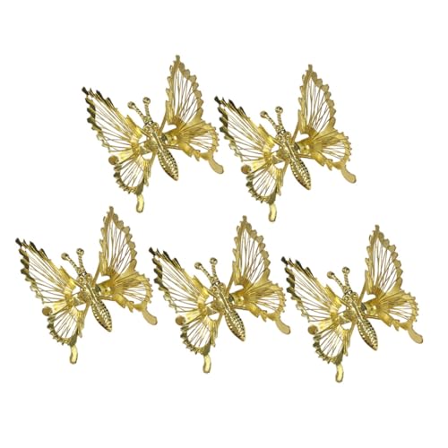 DECOMELODY 5 Stück Teiliges Metall Haarspangen mit Schmetterlings design Elegante Duckbill Haarklammern für Damen Rutschfest und Schonend Geeignet für Dickes Glattes und Lockiges Haar von DECOMELODY