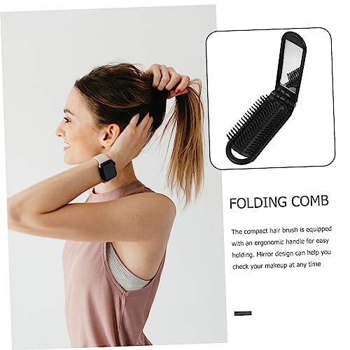 DECOMELODY 5 Stück Teiliges Mini Faltbarer Haarkämme mit Spiegel Kompakt Langlebig Glatte Oberfläche für Reise Tasche Alltag Praktische und Tragbare für Damen und Herren von DECOMELODY