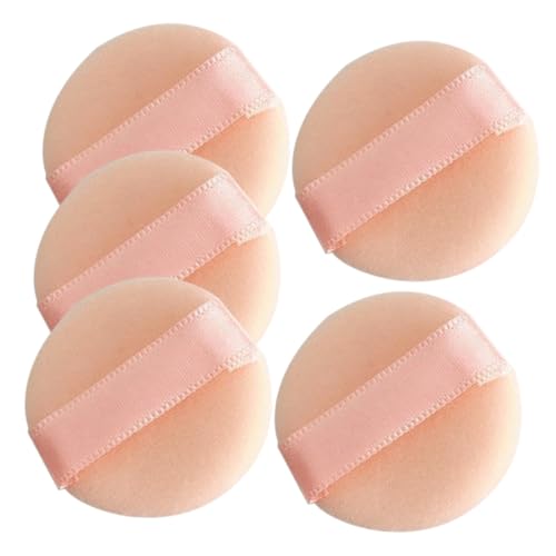 DECOMELODY 5 Stück Teiliges Mini Make Up Puderquaste Weiche Beflockung Tragbare Kosmetikpuder Schwämmchen für Frauen für Foundation Concealer und Blush Hautfreundlich von DECOMELODY