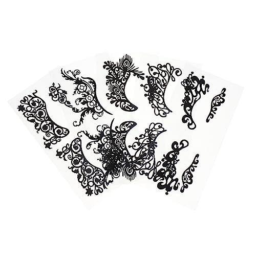 DECOMELODY 5 Stück Teiliges Temporäre Augenaufkleber Spitzen Design Eyeliner Sticker Selbstklebend Hautfreundlich Geruchlos für Partys Halloween Festivals und Fotoshootings von DECOMELODY