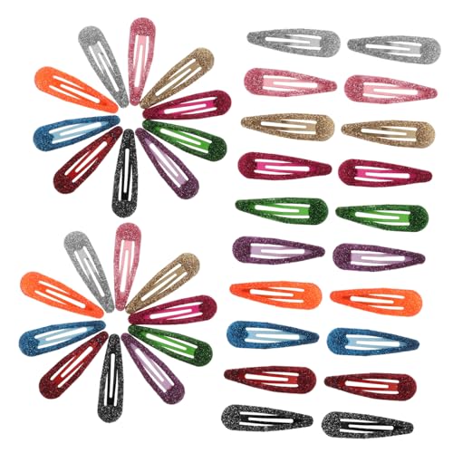 DECOMELODY 50 Stück Teiliges Glitzer Haarklammern in Farben Metall Snap Haarclips mit Glitzerfinish Rutschfeste Haarspangen für Junge Mädchen Mädchen und Frauen Vielseitiges Haarstyling von DECOMELODY
