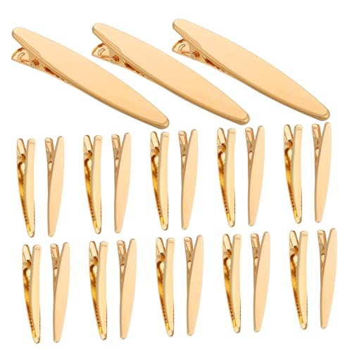 DECOMELODY 50 Stück Teiliges Kleine Goldene Alligator haarspangen mit Filigranem Hohldesign Vielseitig für DIY Haarbänder Haarschmuck Basteln Geeignet für Frauen und Mädchen Stilvolle von DECOMELODY