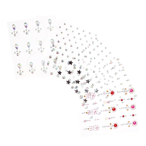 DECOMELODY 6 Blätter Glitzernde Face Gems Aufkleber Selbstklebende Strasssteine für Gesicht und Augen Festival Make Up Party Dekoration Wasserfrei Rückstände von DECOMELODY