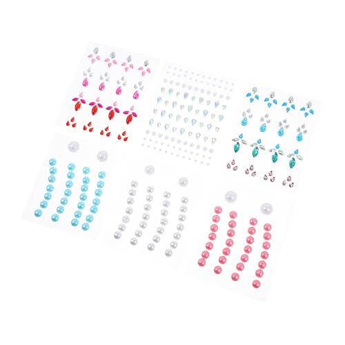 DECOMELODY 6 Blätter Selbstklebende Augen Schmuck Aufkleber Glitzernde Juwelen für Makeup Dekoration für Partys Bastelprojekte Sicheres Material Einfach Anzuwenden von DECOMELODY