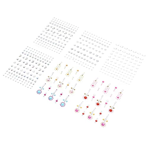 DECOMELODY 6 Blätter Teiliges Selbstklebende Wasser glitzer Gesichts Stirnsteine Augenbrauen Schmuck Sticker für Maskenball Festival und Party Hautfreundlich Einfach Anzubringen Glamouröse von DECOMELODY