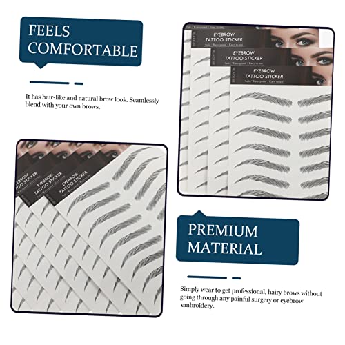 DECOMELODY 6 Blätter Wasserfeste Augenbrauen Tattoos Natürliche Haarähnliche Temporäre Augenbrauen Aufkleber für Natürlich Volle Form und Pflege von DECOMELODY