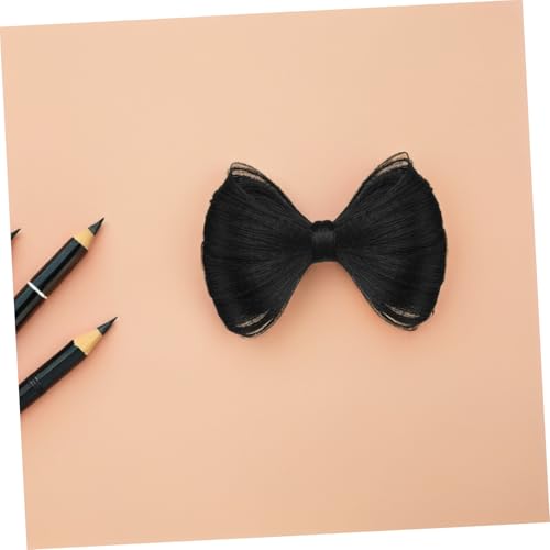 DECOMELODY 6 Stück Bowknot Haarspangen mit Synthetischen Dutt Extensions Dekorative Schleifen Haarclips für Frauen und Mädchen Vielseitig für Alltag Party und Festliche Anlässe Schwarz von DECOMELODY