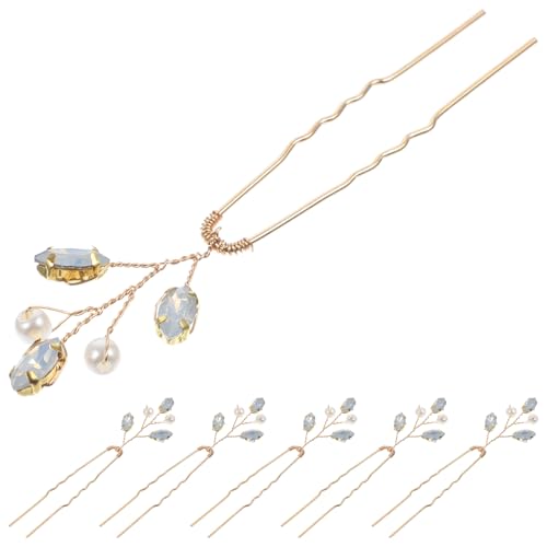 DECOMELODY 6 Stück Braut Haarnadeln mit Strass U förmige Haarklammern Stilvoller Haarschmuck für Frauen und Teenager Geeignet für Hochzeit Party und Festliche Anlässe von DECOMELODY