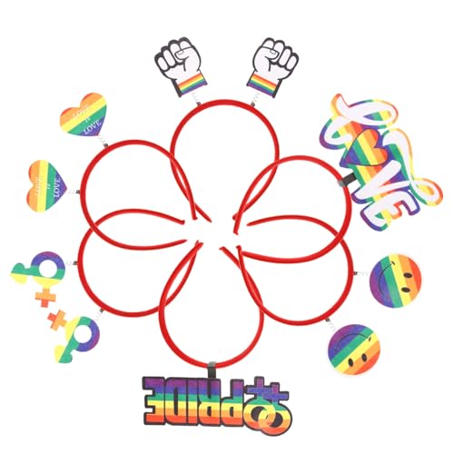DECOMELODY 6 Stück Bunte Lgbt Stirnbänder mit Regenbogen Farbenfrohe Pride Month Haarbänder für Frauen Dekorative Haarbänder für Party Cosplay und Pride Events von DECOMELODY