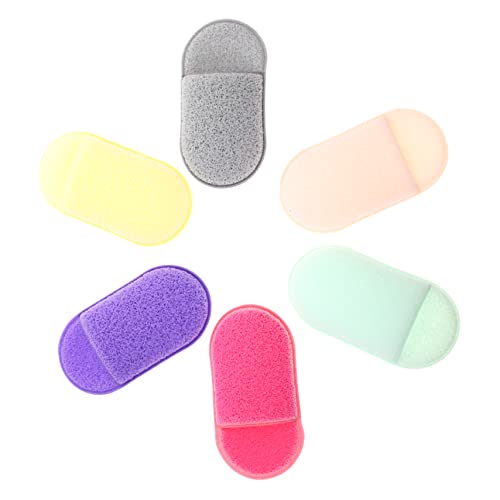 DECOMELODY 6 Stück Gesichtsreinigungsschwämme Sanftes Peeling Gesichtspflege Make Up Entferner Wiederverwendbar für Hauttypen Leichte Hautfreundliche Reinigungspads Kompakt Zufällige Farbe von DECOMELODY