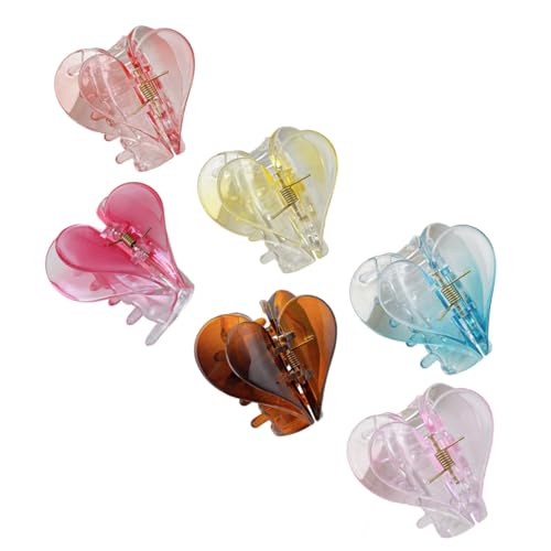 DECOMELODY 6 Stück Haarklammern für Frauen Rutschfeste Krallenclips mit Starkem Griff Modische Haarspangen für Dickes und Normales Haar für Bad Küche Make up und Alltag von DECOMELODY
