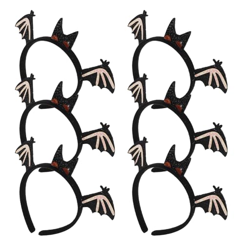 DECOMELODY 6 Stück Halloween Haarreifen Fledermausmotiv Weich Bequem Spuk Kopfschmuck Party Foto Requisiten Vielseitig Festlich für Kostüm Feiern von DECOMELODY