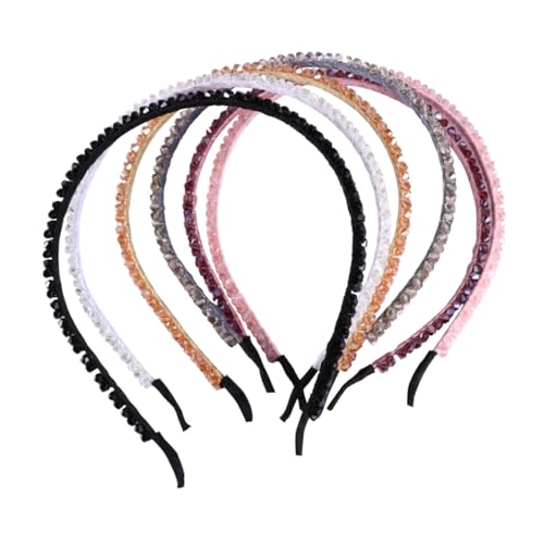 DECOMELODY 6 Stück Handgefertigtes Teiliges Perlen Haarband für Damen Leichtes Langlebiges Stirnband mit Vollperligem Strickdesign Modischer Haarschmuck für Alltag und Festtage von DECOMELODY