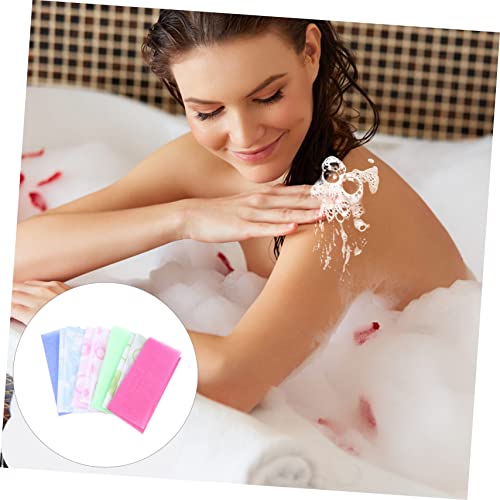 DECOMELODY 6 Stück Teiliges Badetuch Langes Leichtes Peeling Badetuch mit Netzstruktur für Körperreinigung und Schnelles Trocknen für Zuhause und Reisen Effektives Hautpeeling für Rücken und von DECOMELODY