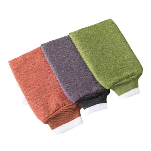 DECOMELODY 6 Stück Teiliges Duschhandschuh Peeling mit Doppelseitiger Struktur Körperpeeling Waschhandschuhe aus Dickem Material Schnelltrocknend Maschinenwaschbar Geeignet für Damen Herren von DECOMELODY