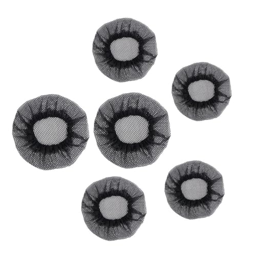 DECOMELODY 6 Stück Teiliges Elastisches Haarnetz für Damen Atmungsaktive Haarnetz Abdeckung Verstellbar Große Mittlere und Kleine Schwarz von DECOMELODY