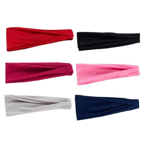 DECOMELODY 6 Stück Teiliges Elastisches Stirnband für Damen und Herren Atmungsaktive Sport und Yoga Headwear mit Hoher Schweißabsorption Weiche Dehnbare Stirnbänder in Farben für Fitness und von DECOMELODY