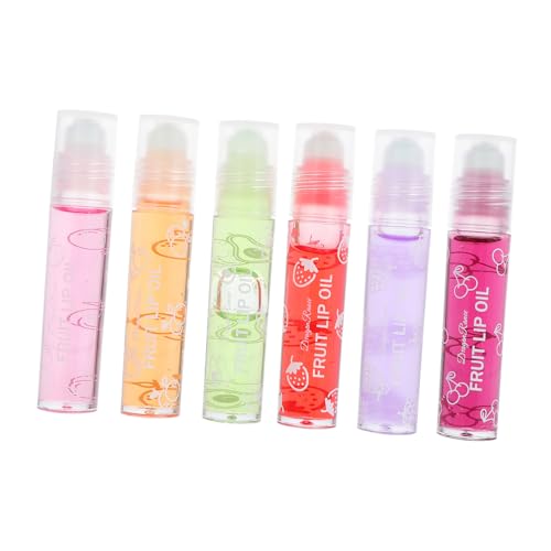DECOMELODY 6 Stück Teiliges Farbloser Feuchtigkeitsspendender Lip Oil Balm mit Fruchtigem Aroma Pflegt und Schützt Trockene Lippen für Altersgruppen Geeignet Tägliche Anwendung und von DECOMELODY