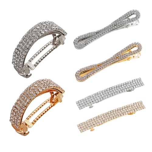 DECOMELODY 6 Stück Teiliges Haarschleifenclip mit Funkelnden Haarspangen Eleganter Ponytail Halter Modisch für Mädchen und Frauen Geeignet für Hochzeiten Partys und Festliche Anlässe von DECOMELODY