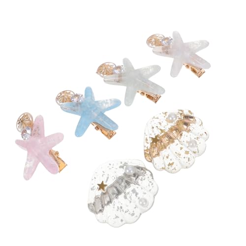 DECOMELODY 6 Stück Teiliges Meerjungfrau Haarklammern mit Muschel Seestern design Zarte Mädchen Haarspangen Modische Haarschmuck Accessoires für Party und Alltag von DECOMELODY