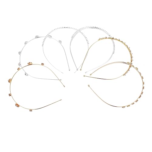 DECOMELODY 6 Stück Teiliges Perlen Strass Haarband Eleganter Damen Haarreif mit Kristallverzierung Vielseitiges Accessoire für Hochzeit Party Weihnachten Passend für Verschiedene Frisuren von DECOMELODY