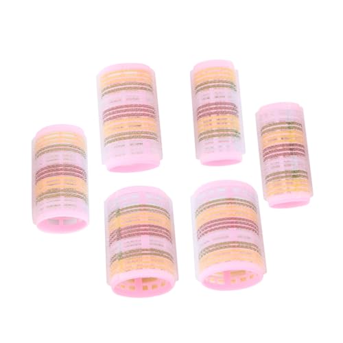 DECOMELODY 6 Stück Teiliges Plastik Lockenwickler Haarstyling Werkzeug für Damen Mädchen Sanftes Schonendes Styling Langlebig Leicht Tragbar Modisch in Rosa von DECOMELODY