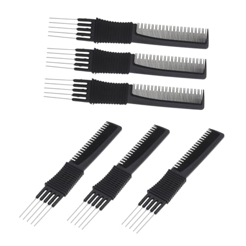 DECOMELODY 6 Stück Teiliges Profi Teasing Kamm aus Multifunktionale Haarstyling Kämme für Haarknoten Ergonomisch Schonend zur Kopfhaut für Präzises Formen und Frisieren bei Damen und Herren von DECOMELODY