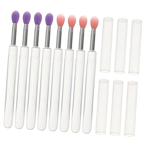 DECOMELODY 6 Stück Teiliges Silikon Lippenpinsel mit Deckeln Lippenmaske Lipgloss und Lidschatten Applikatoren Hautfreundlich Tragbar für Zuhause und Salon Geeignet von DECOMELODY