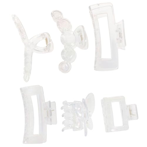 DECOMELODY 6 Stück Teiliges Transparente Große Haarklammern für Damen Starke Haarkrallen mit Festem Flexibel und Langlebig für Dickes Dünnes Lockiges und Glattes Haar Zubehör für Alltag und von DECOMELODY