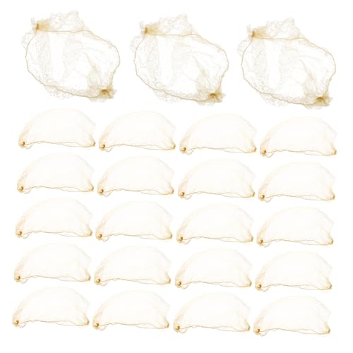 DECOMELODY 60 Stück Goldene Ballet Haarnetze Elastisches Netz für Unsichtbare Dutt Frisuren Damen Mädchen Hochzeit Zubehör von DECOMELODY