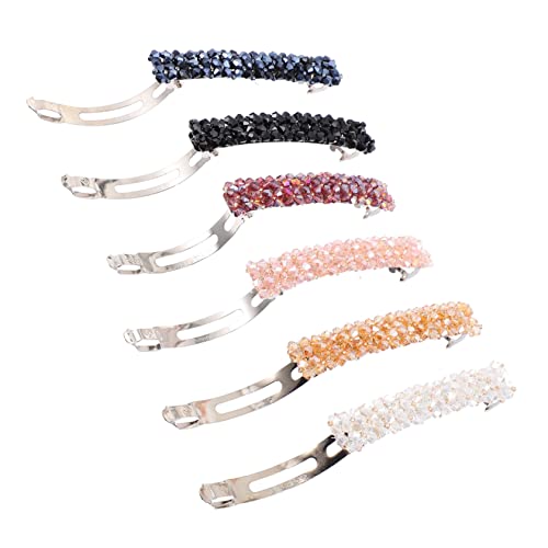 DECOMELODY 6stücke Glänzende Kristall-haarspangen Für Damen Stilvolle Haarklammern Rutschfest Und Ergonomisch Für Besondere Anlässe Und Alltagsgebrauch von DECOMELODY