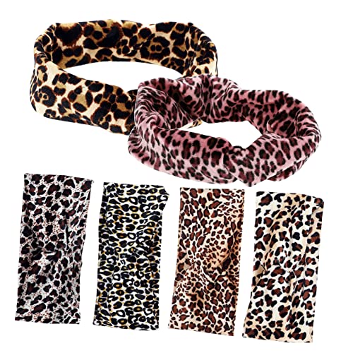 DECOMELODY 6stücke Leoparden Haarband Damen Sport Stirnbänder Workout Stirnbänder Für Yoga Übung Schweißbänder Für Damen Elastisch Und Atmungsaktiv von DECOMELODY