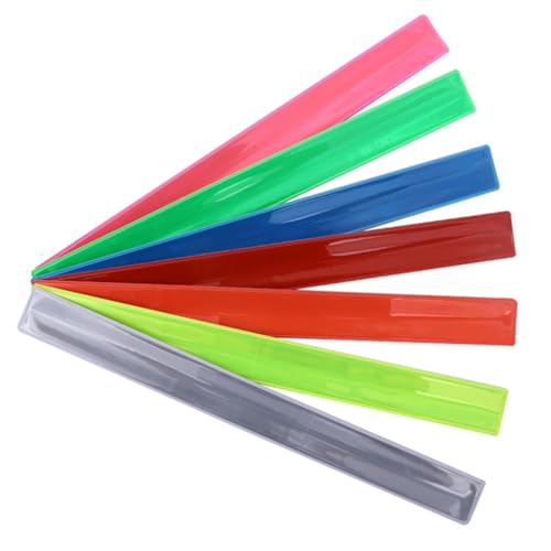 DECOMELODY 7 Stück Reflektierende Teilig PVC Schnapparmbänder mit Flockbeschichtung Leuchtende Armbänder für Party Bühne Geburtstag Buntes für Jungen und Mädchen Zufällige Zufällige Farbe von DECOMELODY