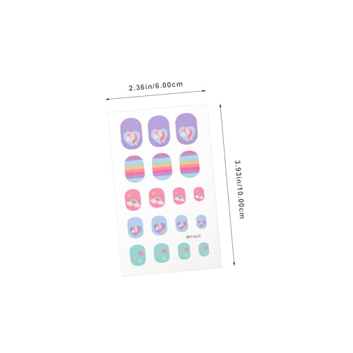 DECOMELODY 8 Blatt Nagelsticker Cartoon Kunstnägel Aufkleber Bunte Fingernägel für Mädchen DIY Nageldesign Geburtstag Party Nagelkunst von DECOMELODY
