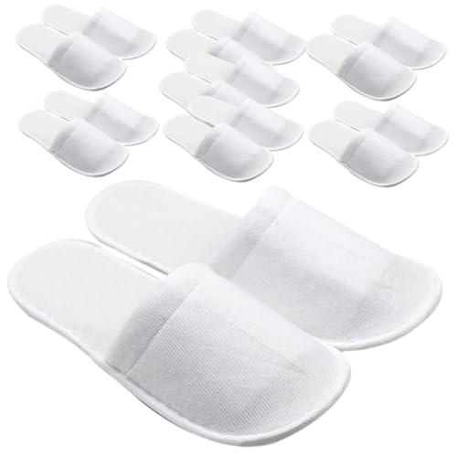 DECOMELODY 8 Paare Einweg Hausschuhe mit Rutschfester Sohle Bequeme Gästehausschuhe für Spa Hotel Beauty Salon und Zuhause Weiche Strapazierfähige Pantoffeln für Frauen und Männer von DECOMELODY