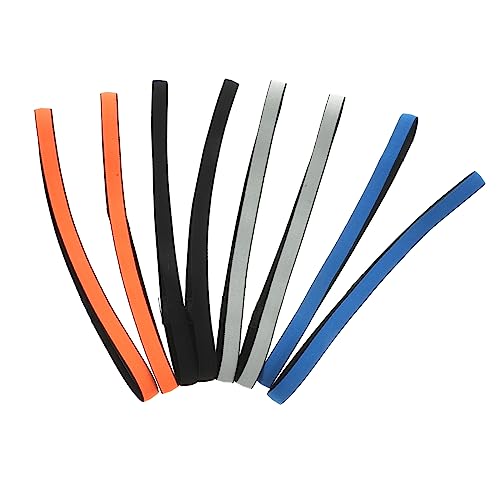 DECOMELODY 8 Stück Teiliges Elastisches Atmungsaktives Silikon Stirnband mit Rutsch Funktion Vielseitig Einsetzbar für Yoga Fitness Laufen Geeignet für Frauen Sport und Alltag Schwarz Blau von DECOMELODY