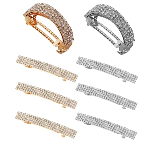DECOMELODY 8 Stück Teiliges Glitzer Haarschmuck mit Strass Ponytail Cuff und Haarclip Haarklammern in Gold und Silber für Damen und Mädchen Geeignet für Alltag Party Hochzeit und von DECOMELODY