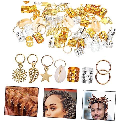 DECOMELODY 80 Stück Teiliges Haarschmuck Metallringe für Zöpfe und Dreadlocks Wiederverwendbare Haarmanschetten Einfach zu Befestigen Passend für Verschiedene Haarfarben und Stile für Damen von DECOMELODY