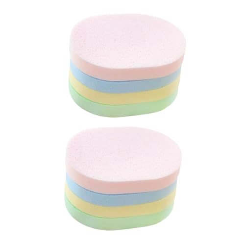 DECOMELODY 8stücke Gesichtsreinigungsschwamm Gesichtswaschpads Gesichtspeelingschwamm Gesichtsreinigungszubehör Gesichtshautreinreinigungsschwämme Runde Make-up Entferner Schwämme von DECOMELODY