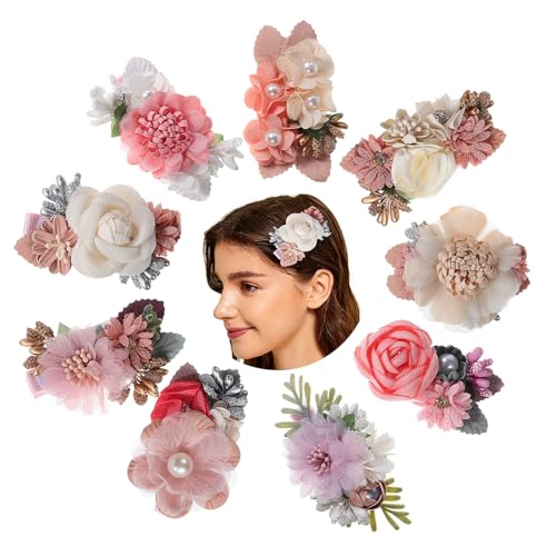 DECOMELODY 9 Stück Teiliges Blütenförmige Haarspangen Simulation Blumen Haarklammern Boho Stil Stilvoller Haarschmuck Damen Mädchen Für Verschiedene Haarlängen Und Stylings von DECOMELODY
