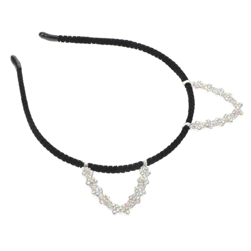 DECOMELODY Alloy Katzenohren Haarreif mit Strasssteinen Leichtes Modisches Stirnband für Frauen Mädchen Komfortabel und Langlebig Geeignet für Party Cosplay und Alltag von DECOMELODY