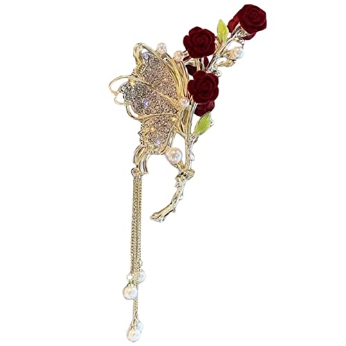 DECOMELODY Blumenhaarklauen Clip Schickem Rosendesign Rutschfeste Haarklammer für Damen für Verschiedene Frisuren und Anlässe Wie Hochzeit und Robust DECOMELODY Blumenhaarklauen Clip Schickem Rosendesign Rutschfeste Haarklammer für Damen für Verschiedene Frisuren und Anlässe Wie Hochzeit und Robust von DECOMELODY