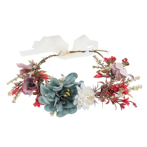 DECOMELODY Blumenkranz Haarreifen mit Elastischem Band Realistische Blumen Verstellbar Charmantes Design für Braut Hochzeit Mädchen und Damen Modisches Kopfschmuck-accessoire von DECOMELODY