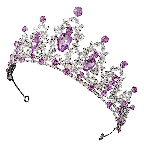 DECOMELODY Braut Tiara Haarschmuck mit Funkelnden Strasssteinen Langlebige Barock Kopfbedeckung für Hochzeit Geburtstag Party Silber Eleganter Damen Haarschmuck von DECOMELODY